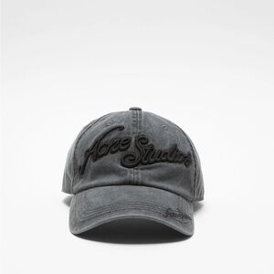 Acne Studios Embroidered Baseball Cap - Charcoal Gray